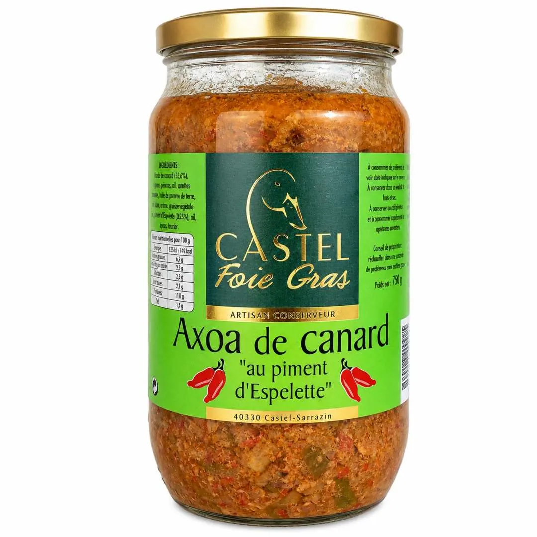 axao de canard au piment d'espelette bocal 800g castel artisan conserveur — photo du produit rappelé