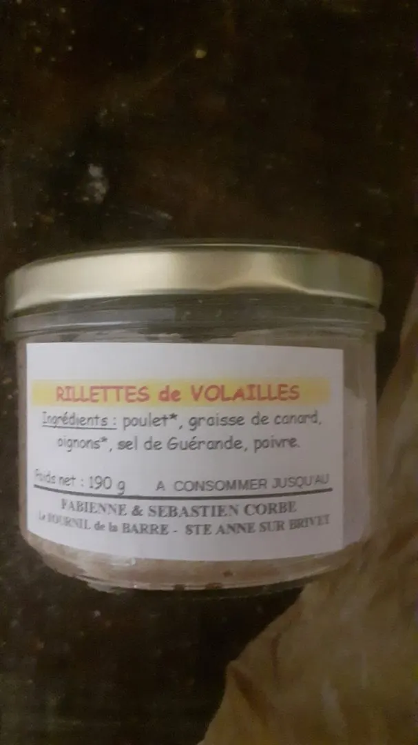 rillettes de volailles — photo du produit rappelé